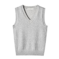 SMINLING Pinker Boys Girls School Uniform Sweater Vest V-Neck Soft Cotton Pullover