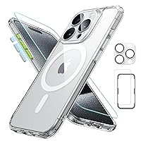 ESR for iPhone 15 Pro Max Case (5 in 1) Set, Translucent Matte Case with Screen Protector and Camera Lens Protectors, Compatible with MagSafe, Military-Grade Protection, Classic Series, Clear