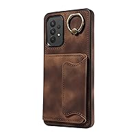 Cellphone Flip Case Compatible with Samsung Galaxy A32 4G Card Slot Holder Multifunctional Case Flip Phone Case Compatible with Samsung Galaxy A32 4G Protective Case (Color : Brown)