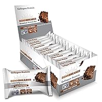 Bonk Breaker Collagen Protein Premium Protein Bar Gluten-Free, 15g Protein, Double Fudge Brownie Flavor, 51g Bar (12 Pack)