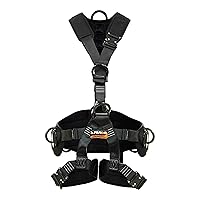 Fusion Climb Tac-Rescue, Construction Harness - Full body harness, 6 D-Ring Points, and Quick-Release Steel Buckle Safety harness OSHA & ANSI Compliant