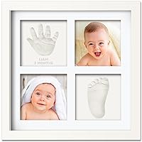 Baby Hand and Footprint Kit - Baby Footprint Kit, Baby Hand & Footprint Maker, Baby Handprint Footprint Frame, Baby Girl Gifts, Baby Boy Gifts, Baby Registry, Mother's Day Gifts (Alpine White)