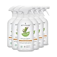 ATTITUDE Bathroom Cleaner, EWG Verified, Plant- and Mineral-Based Ingredients, Vegan Household Products, Citrus Zest, 27.1 Fl Oz (Pack of 6)