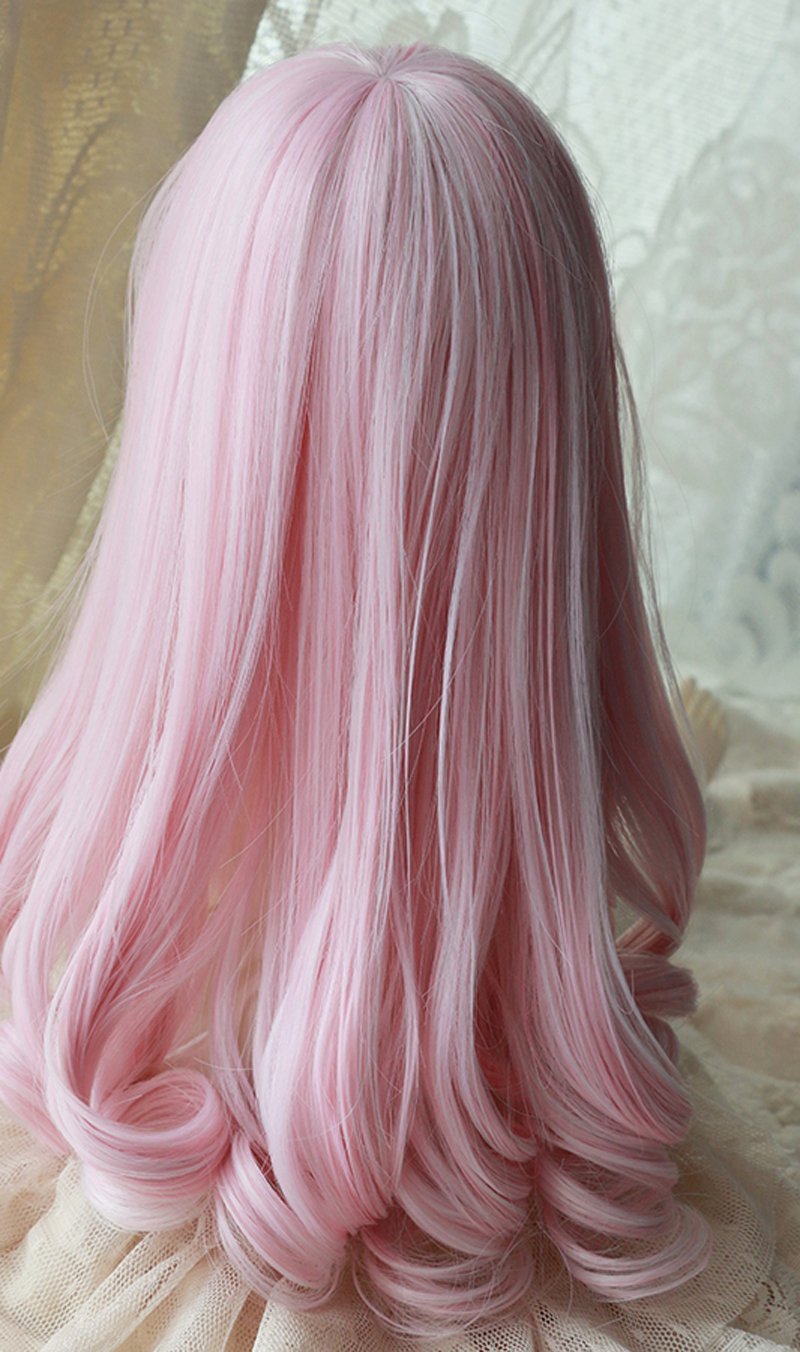  Linfairy 8-9 inch 1/3 BJD Wig Doll Hair SD DZ DD DOD LUTS Long  Wig (Pink)