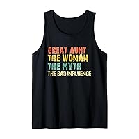 Great Aunt The Woman The Myth Bad Influence Funny Vintage Tank Top