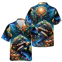 Funny Turtle in The Ocean Graphic Art Hawaiian Shirt S-5XL