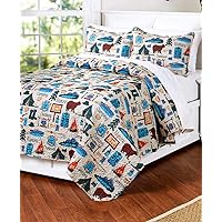 The Lakeside Collection Campsite Quilt Set with Retro Camping Print - 2-Pc. Twin