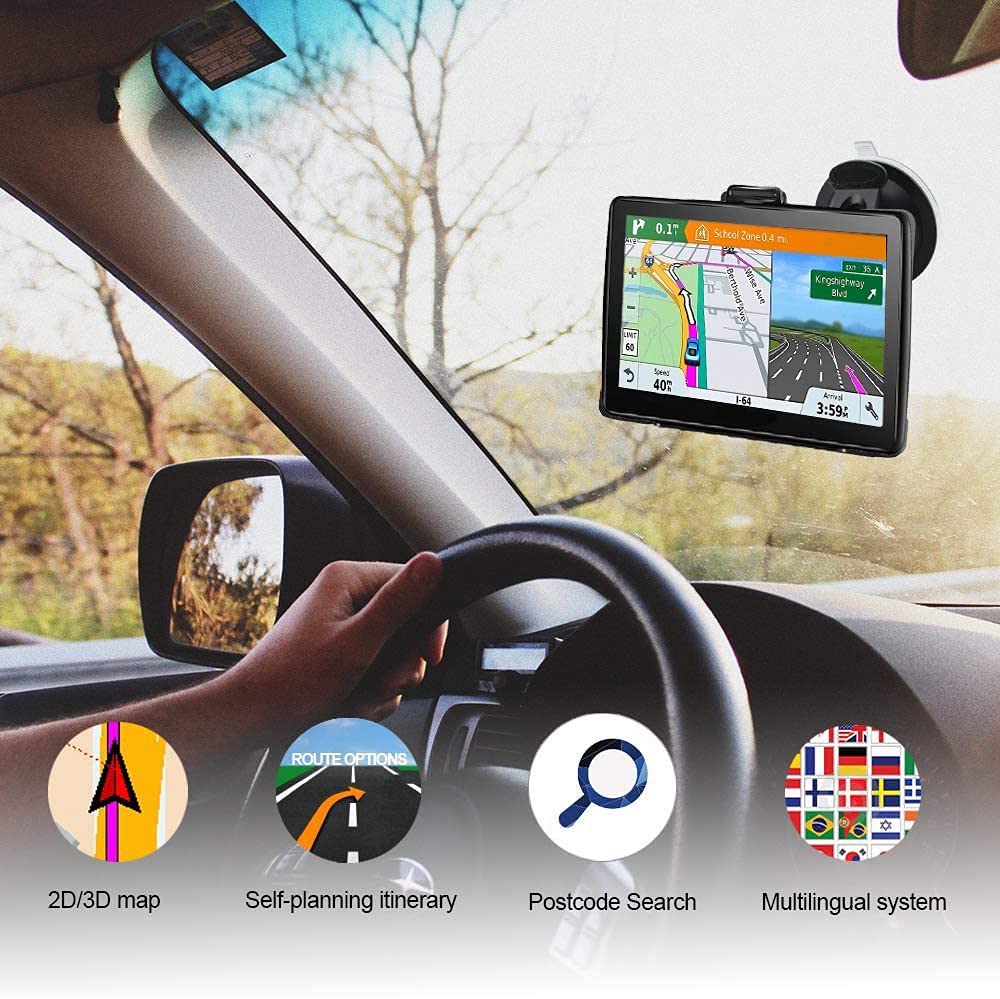 GPS Navigation for Truck & RV & Car, 7 Inch GPS Navigation System, GPS for Truck Drivers Commercial, 2023Maps with Free Lifetime Update, Spoken Turn-by-Turn Directions, Driver Alerts