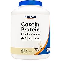 Casein Protein Powder 5lb Vanilla - Micellar Casein, Gluten Free, Non-GMO