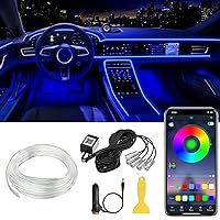 Interior Car LED Strip Lights APP Control, 5 in 1 RGB 16 Million Colors Ambient Lighting Kit with 236 inches Fiber Optic, Music Mode Inside Car Lighting Accessories (5 in 1 APP)