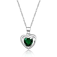 Uloveido Fashion Crystal Heart Necklace Double Heart Pendant Platinum Plated Wedding Valentines Necklace for Her Y1109