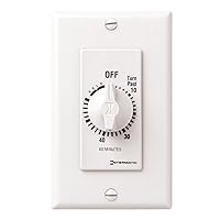 Intermatic FD60MHW 60-Minute Spring-Loaded Wall Timer, White