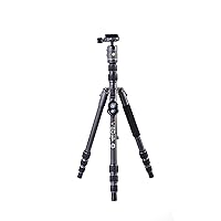 VANGUARD VEO3GO204CB Compact, Lightweight Carbon Fiber Travel Tripod with Ball Head, Monopod Option, Smart Phone Holder and Bluetooth Remote, Black