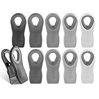 COOK WITH COLOR 10 Pc Bag Clips with Magnet- Food Clips, Chip Clips, Bag Clips for Food Storage with Air Tight Seal Grip for Bread Bags, Snack Bags and Food Bags (Grey Ombre)