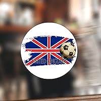 50 Pieces United Kingdom Football Vinyl Sticker Decal Patriotic Gift Vinyl Stickers Team Athlete Waterproof Customized Round Decal Stickers for Laptop Bumper Computer Phone 2inch