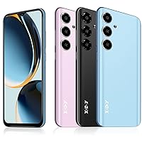 Xgody V50 Unlocked Android Phone, All-Day Battery, 4GB + 64GB Face Unlock Smartphone, 6.52'' HD Incell Screen Cell Phone, Dual 4G LTE New Smart Mobile Phone, T-Mobile Unlocked Smart Phones(Light Blue)