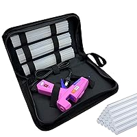 Hot Glue Gun 20V Pink Cordless Glue Gun with 30 Pcs Full Size Glue Sticks 2Ah Rechargeable Battery Glue Gun Kit for DIY Arts & Craft Decorations