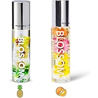 Blossom Scented Roll on Lip Gloss, Infused with Real Flowers, Made in USA, 0.40 fl. oz/11.8ml, Pineapple & Mandarin Orange 2 pack