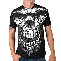 Hot Leathers Men's Shredder Skull Jumbo Print Shirt