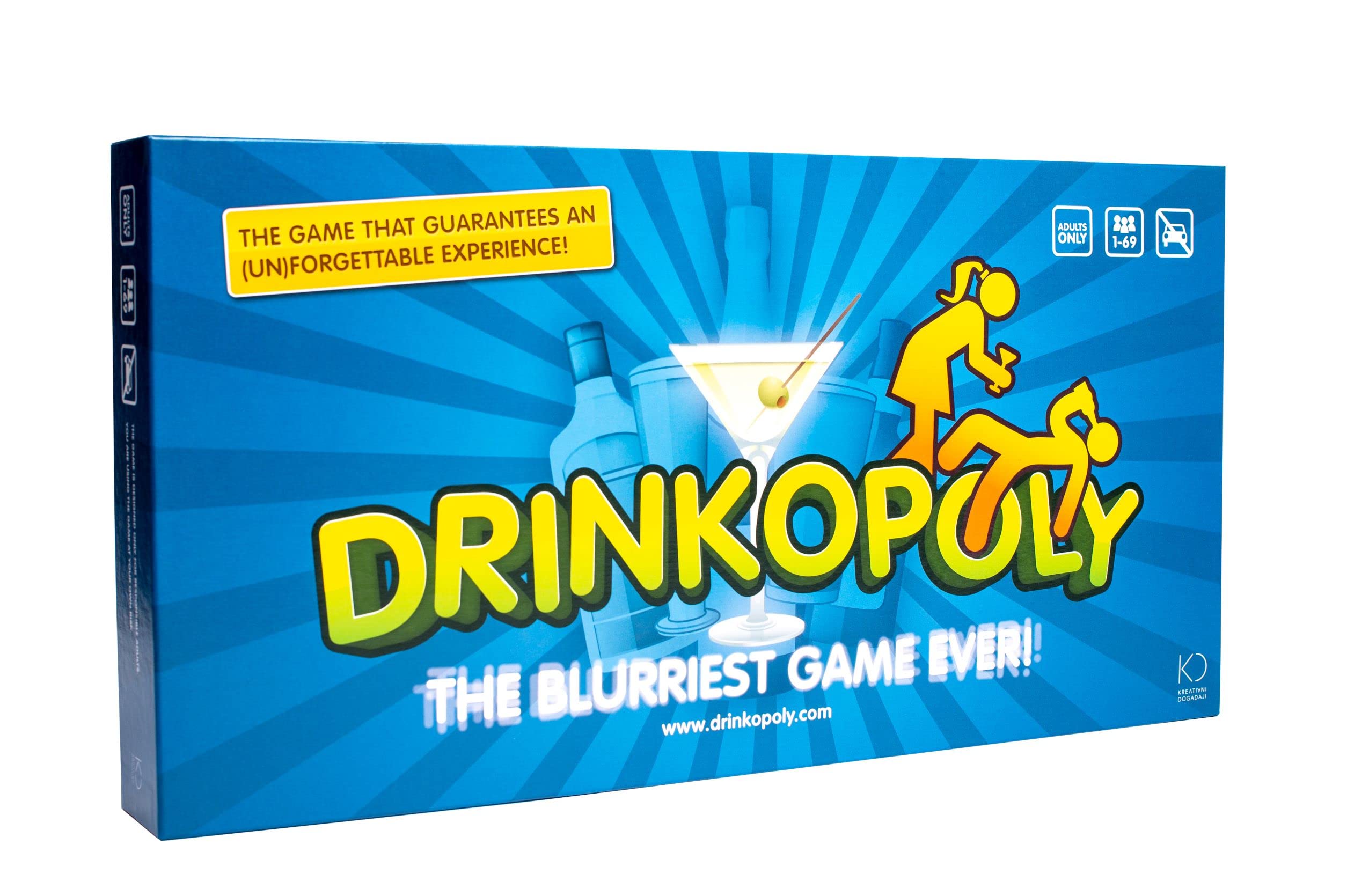 Drinkopoly Party-Game | Fun Drinking-Game for-Game Night | Hilarious Social and Interactive-Board-Game for Adults | Ages 21+ | 1-6 Players | Average Playtime 60 Minutes