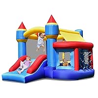 Inflatable Bounce House Castle Slide Bouncer Kids Basketball Hoop Without Blower