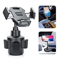 Adjustable and Beautiful Cup Holder Phone Mount, Black, Compatible with iPhone 12, 11, X, XR, 8, 7, Galaxy A51, Se, S21