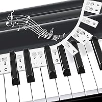 Removable Piano Keyboard Music Labels, Piano Keyboard Notes for 88 Keys Keyboard, Beginners Silicone Piano Notes Instructions, No Sticking Required, Reusable Piano Keyboard Stickers