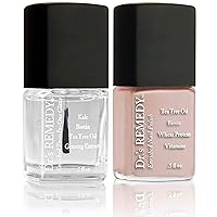 Enriched Nail Polish, POLISHED Pale Peach with TOTAL Two-in-One Top and Base Coat Set 0.5 Fluid Oz Each
