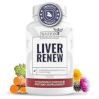 Liver Renew - Liver Cleanse Detox & Repair - Liver Support Supplement with Artichoke Extract, Milk Thisle, Dandelion and Turmeric - 60 Capsules