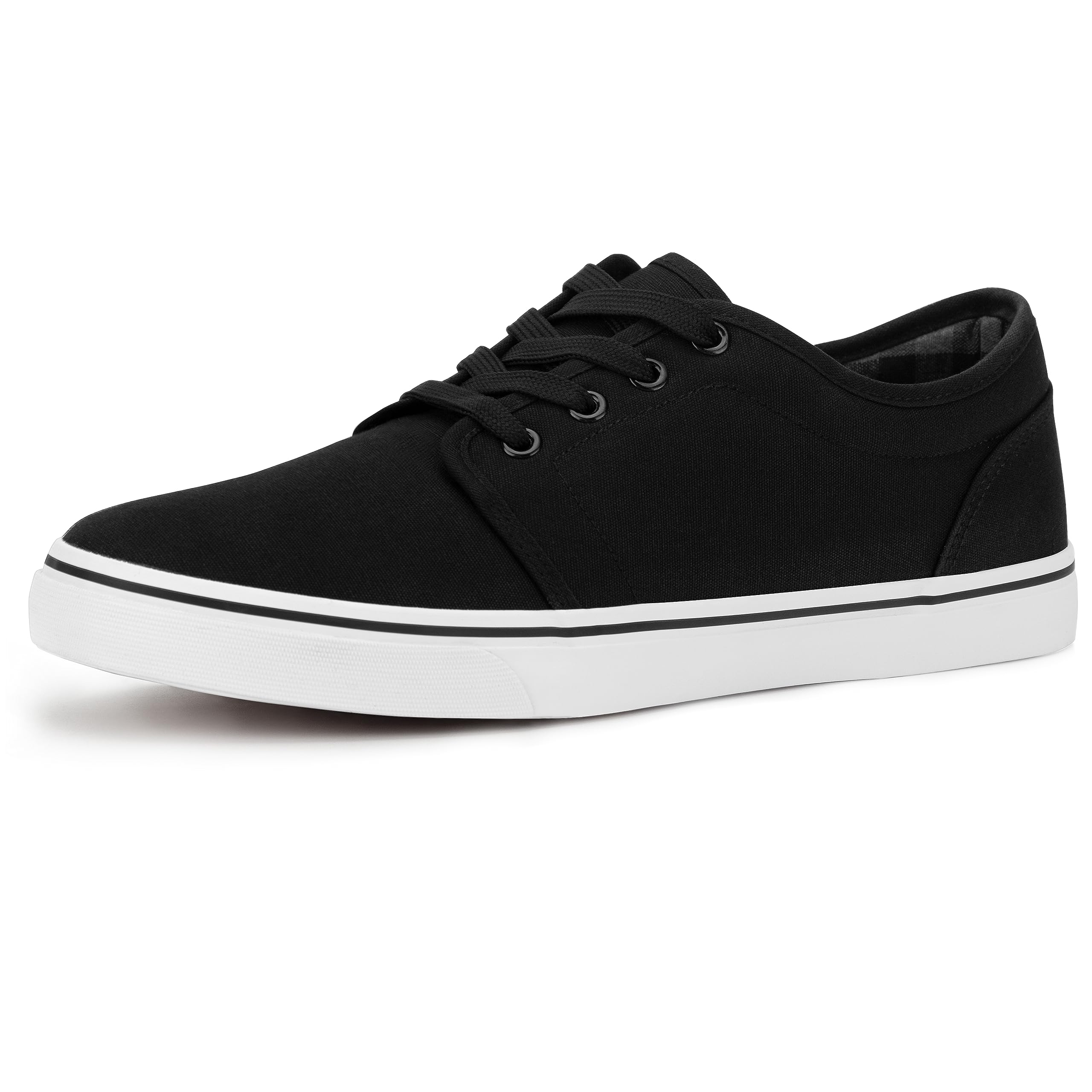 Men's Black Classic Low Top Shoes Canvas Fashion Sneaker with Soft Insole Causal Dress Shoes for Men Comfortable Walking Shoes