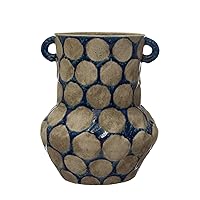 Creative Co-Op Terra-Cotta Vase with Wax Relief Dots and Handles