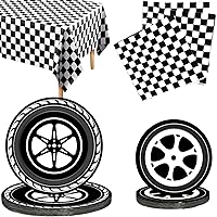 Race Car Birthday Party Supplies Race Car Birthday Party Decorations Race Car Plates and Napkins Cars Birthday Party Supplies for Boys Two Fast Racing Monster Car Truck Hot Car Wheel Party Supplies