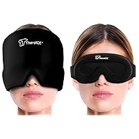 TheraICE Migraine Headache Relief Cap, Hot & Cold Therapy Hat, Migraine Relief Cap, Cool Gel Head Wrap, Headache Cap Ice Pack Mask + TheraICE Cooling Gel Relief Sleep Mask