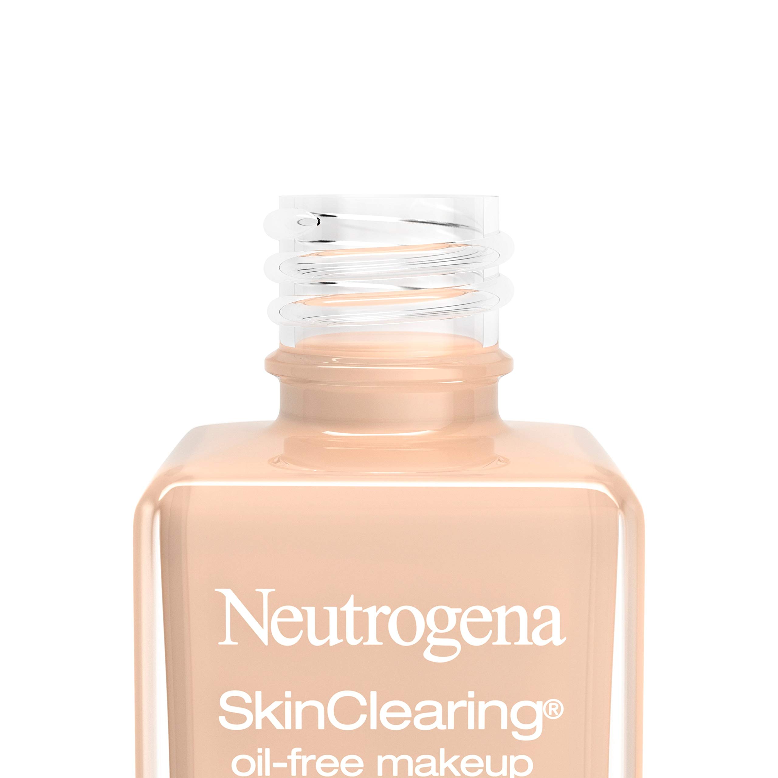 Neutrogena SkinClearing Oil-Free Acne and Blemish Fighting Liquid Foundation with.5% Salicylic Acid Acne Medicine, Shine Controlling Makeup for Acne Prone Skin, 40 Nude, 1 fl. oz