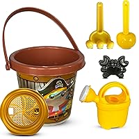 Beach Toys Set of 6 Sand Box Toys, Pirate Decorated Sand Bucket, Beach Toys for Toddlers, Sand Toys for Toddlers Age 2-4, Sand Toys for Kids Ages 4-8, Beach Toys for Kids Ages 4-8 Boys