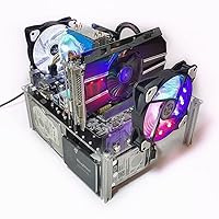 PC Open Chassis Stackable Computer Case Heat Dissipation Acrylic UATX ITX Motherboard Test Bench Platform DIY Computer Case Transparent Support CPU Water Cooling