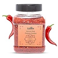 Fusion Select Korean Premium Non-GMO Gluten Free Red Chili Pepper Flakes Powder, Crushed Red Pepper Premium Gochugaru For Kimchi Seasoning, Chicken, Pork, Fish, Vegetables Hot Pepper Flakes (6 Oz Jar)