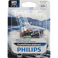 Philips Automotive Lighting H11 CrystalVision Platinum Upgrade Headlight Bulb, Pack of 1
