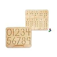 Double-Sided Numbers and Counting Tracing Wooden Board - Birthday Gifts - Waldorf Montessori School Toy - Wooden Montessori Math Board - Educational Materials - Gifts for Kids