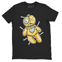 6s Yellow Ochre Design Printed Linen Voodoo Doll Sneaker Matching T-Shirt