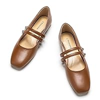 Mary Jane Shoes for Women | Women Flats | Womens Square Toe Flats | Leather Mary Jane