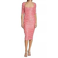 Badgley Mischka Pink Glitter Cocktail Dress