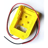 D20 Power Dock Compatible with DeWalt DCB20x Battery Holder Adapter, Wired 14AWG, PN# D20-PD-14 Yellow