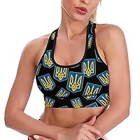 Vintage Coat of Arms of Ukraine Women's Tank Top Sports Bra Yoga Workout Vest Sleeveless Athletic Shirts