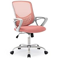 Office/Desk Chair Mid Back Computer Ergonomic Office Chair Mesh Computer Desk Chair with Lumbar Support Armrest, Executive Height Adjustable Swivel Task Chair for Women Adults