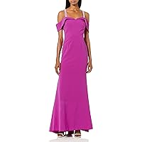 Women's Sweetheart Crepe Off The Shoulder Gown with Beaded Straps
