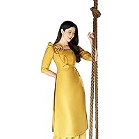 My Way Ao Dai Story from Vietnamese Style Dresses Yellow Silk Ideas Gifts for Women/Girl/Lady Dress Gifts On Mother's Day Anniversary Lunar New Year