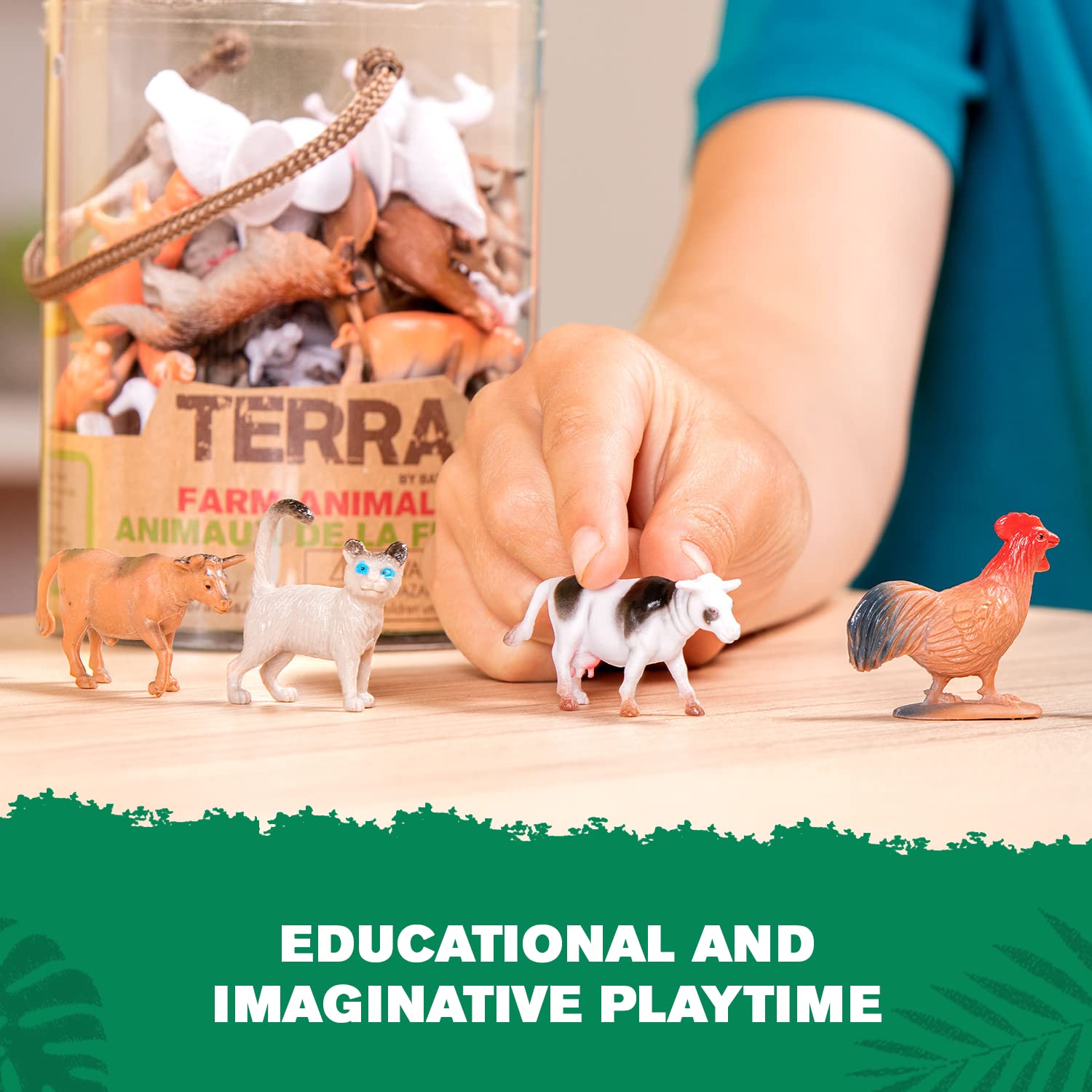 Terra by Battat Assorted Farm Animals Toys – Educational Toys for 3+ Year Old Kids - Collectible Farm Animal Figurines (60 Pieces)
