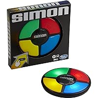 Hasbro Gaming Simon Handheld Electronic Memory Game With Lights and Sounds for Kids Ages 8 and Up, Includes Simon game unit and instructions.