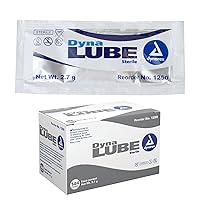 Dynarex DynaLube Lubricating Jelly, Water Soluble and Sterile Lubricant Jelly, Used for Body Orifices, Hinged Instruments and Medical Devices, 1 Box of 144 DynaLube Packets, 2.7g